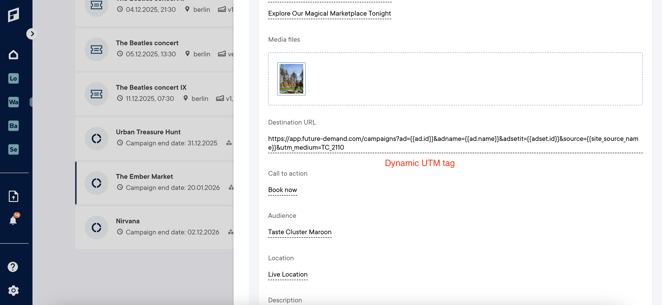 Dynamic UTM tag